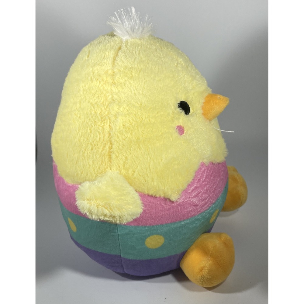 Kellytoy 8 Inch Plush Yellow Easter Egg Chick Multi Color Polka Dot NEW - Picture 3 of 7